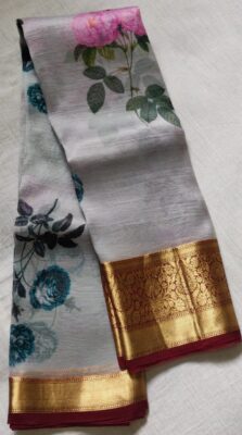 Latest Pure Organza Sarees With Printed Design (26)