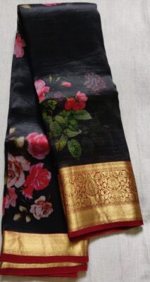 Latest Pure Organza Sarees With Printed Design (36)