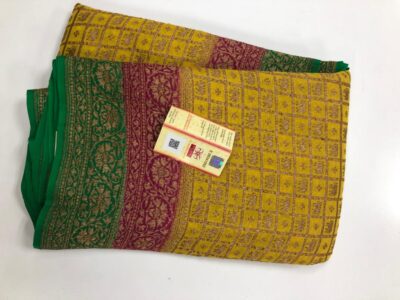 Multi Color Pure Banaras Khaddi Georgette Sarees (8)