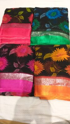 Pure Chiffon Sarees With Printed Design (7)