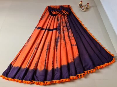 Pure Cotton Sarees With Pompom Lace (11)