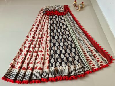 Pure Cotton Sarees With Pompom Lace (23)