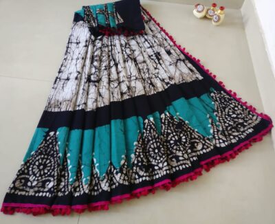 Pure Cotton Sarees With Pompom Lace (3)