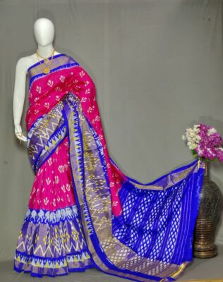 Pure Ikkath Pochampally Silk Sarees With Blouse (12)