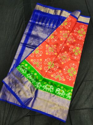 Pure Ikkath Pochampally Silk Sarees With Blouse (12)