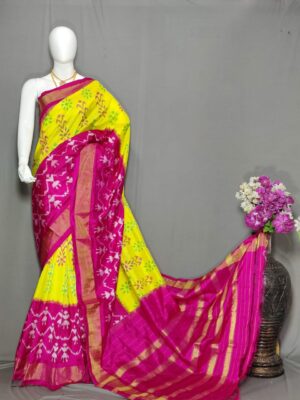Pure Ikkath Pochampally Silk Sarees With Blouse (14)