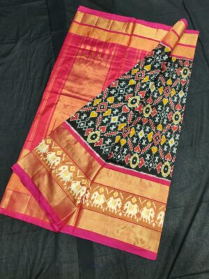 Pure Ikkath Pochampally Silk Sarees With Blouse (14)