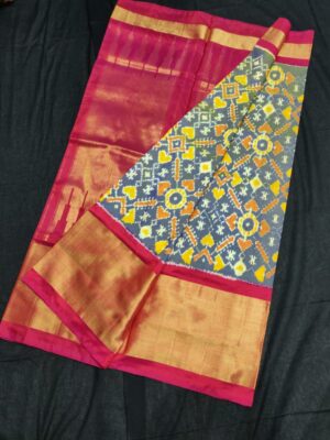 Pure Ikkath Pochampally Silk Sarees With Blouse (15)