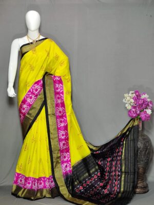 Pure Ikkath Pochampally Silk Sarees With Blouse (17)