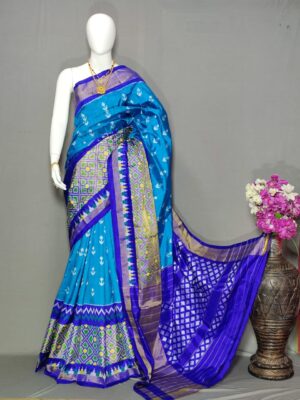 Pure Ikkath Pochampally Silk Sarees With Blouse (19)