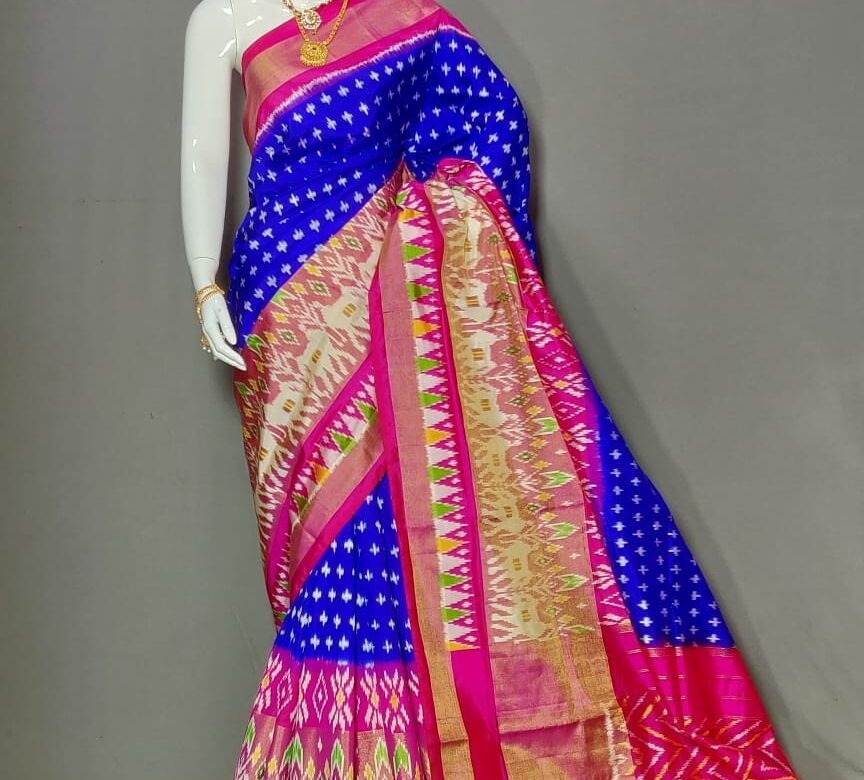Pure Ikkath Pochampally Silk Sarees With Blouse (2)