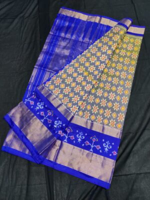 Pure Ikkath Pochampally Silk Sarees With Blouse (21)