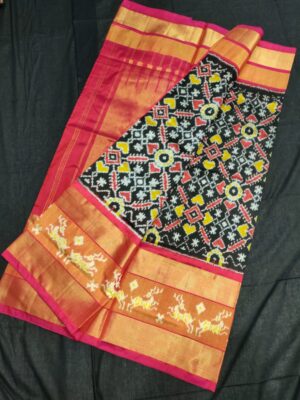 Pure Ikkath Pochampally Silk Sarees With Blouse (24)
