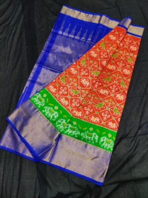 Pure Ikkath Pochampally Silk Sarees With Blouse (27)