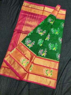 Pure Ikkath Pochampally Silk Sarees With Blouse (3)
