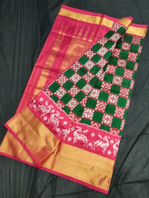 Pure Ikkath Pochampally Silk Sarees With Blouse (6)