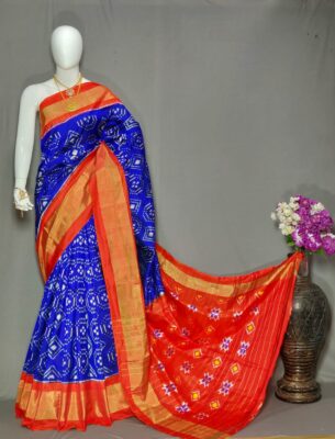 Pure Ikkath Pochampally Silk Sarees With Blouse (7)