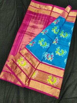 Pure Ikkath Pochampally Silk Sarees With Blouse (8)