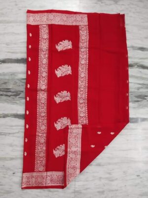 Pure Khaddi Georgette Sarees With Blouse (1)