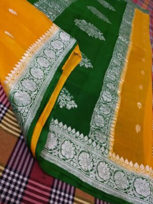 Pure Khaddi Georgette Sarees With Blouse (17)