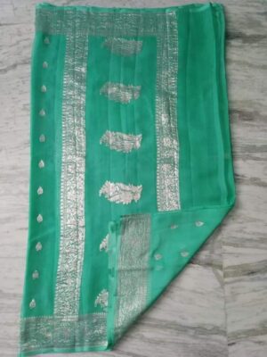 Pure Khaddi Georgette Sarees With Blouse (18)