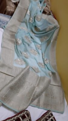 Pure Khaddi Georgette Sarees With Blouse (9)