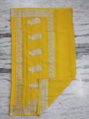 Pure Khaddi Georgette Sarees With Blouse (9)