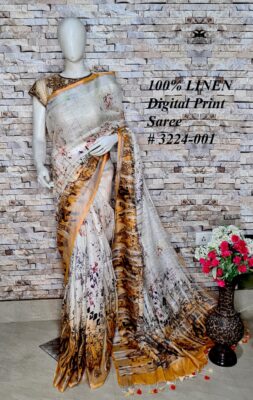 Pure Linen By Linen Printed Sarees (13)