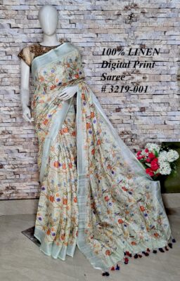 Pure Linen By Linen Printed Sarees (17)