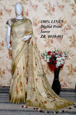 Pure Linen By Linen Printed Sarees (18)