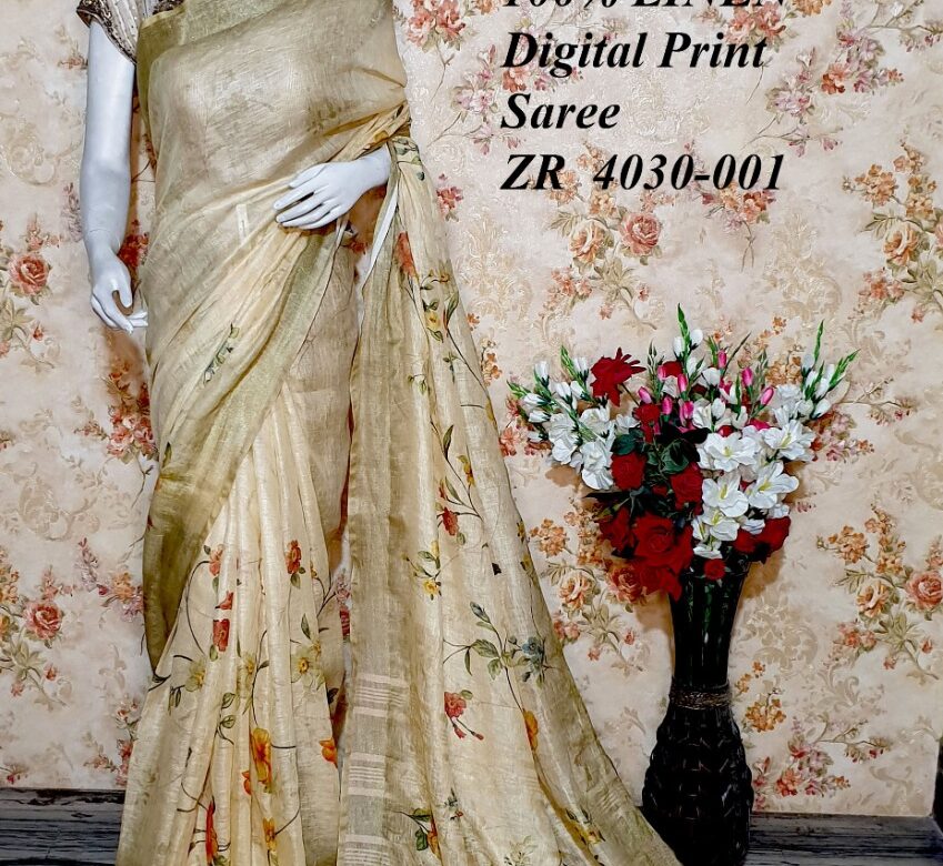 Pure Linen By Linen Printed Sarees (18)
