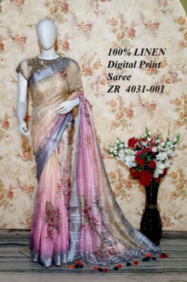 Pure Linen By Linen Printed Sarees (22)