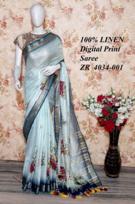 Pure Linen By Linen Printed Sarees (23)