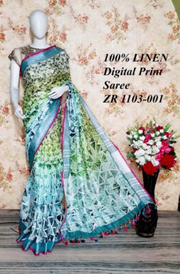 Pure Linen By Linen Printed Sarees (25)