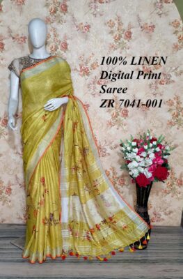 Pure Linen By Linen Printed Sarees (27)