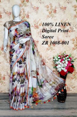 Pure Linen By Linen Printed Sarees (28)