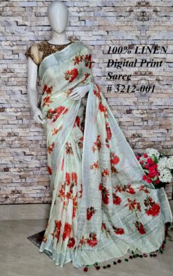Pure Linen By Linen Printed Sarees (31)