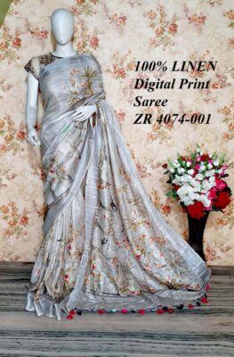 Pure Linen By Linen Printed Sarees (4)