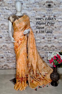 Pure Linen By Linen Printed Sarees (7)