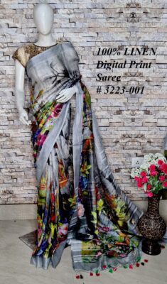 Pure Linen By Linen Printed Sarees (8)