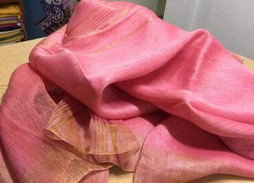 Pure Linen By Silk Sarees With Blouse (3)