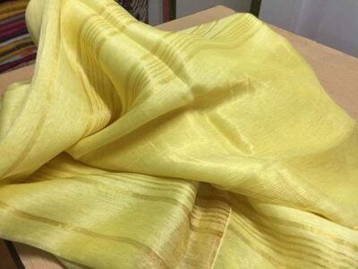 Pure Linen By Silk Sarees With Blouse (6)