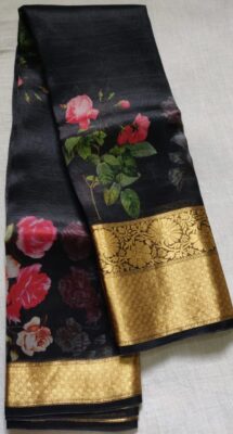 Pure Organza Sarees With Floral Prints (14)