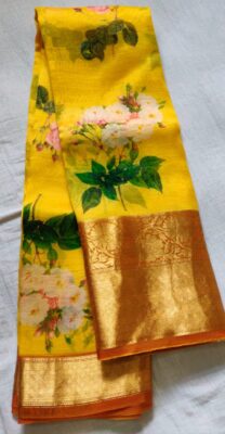Pure Organza Sarees With Floral Prints (15)