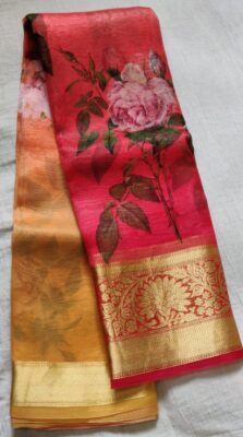 Pure Organza Sarees With Floral Prints (16)