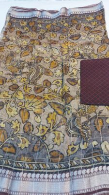 Pure Silk Linen With Kalamkari Prints (2)