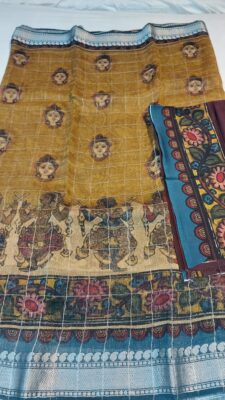 Pure Silk Linen With Kalamkari Prints (4)