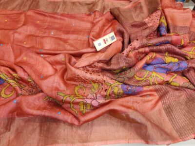 Pure Tussar Silk Sarees With Border (14)