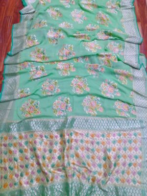 Pure Khadi Georgette Sarees With Hand Paint (14)