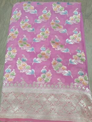 Pure Khadi Georgette Sarees With Hand Paint (17)